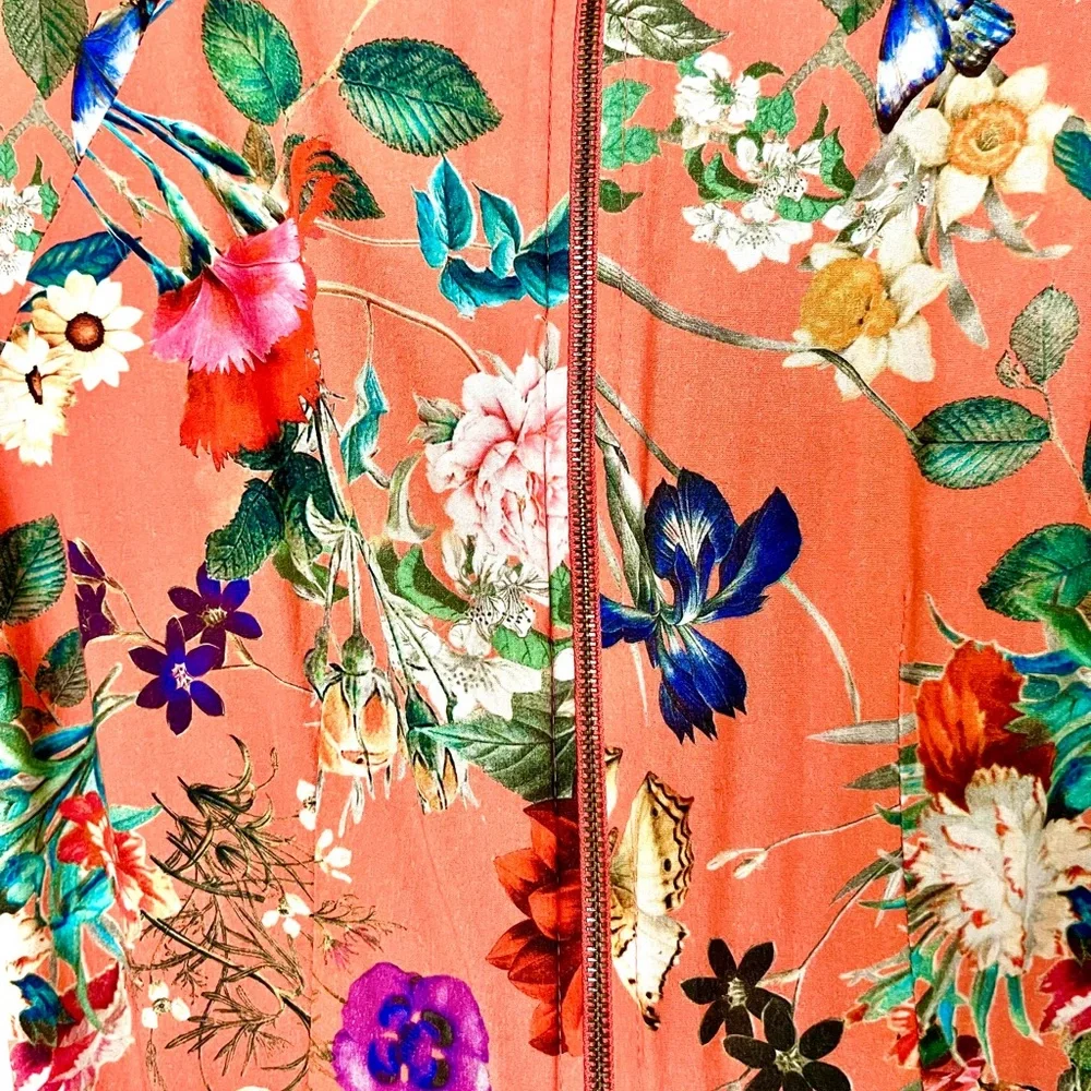 Gorgeous faux wrap floral dress from Closet, coral w/ flowers, Size 16 UK, 14 US - Picture 4 of 4